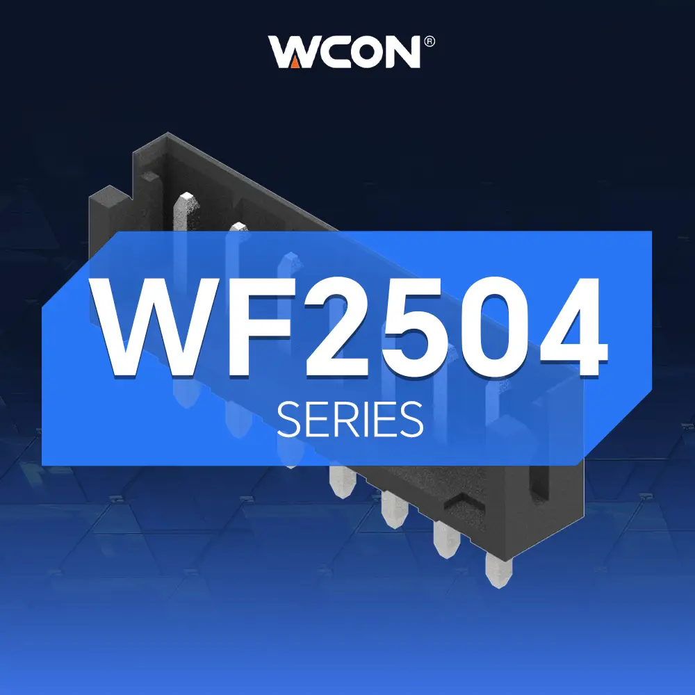 Conectores de fio para placa da série WF2504 com passo 2,50mm | Alta integração e conexões confiáveis para aplicações automotivas e industriais